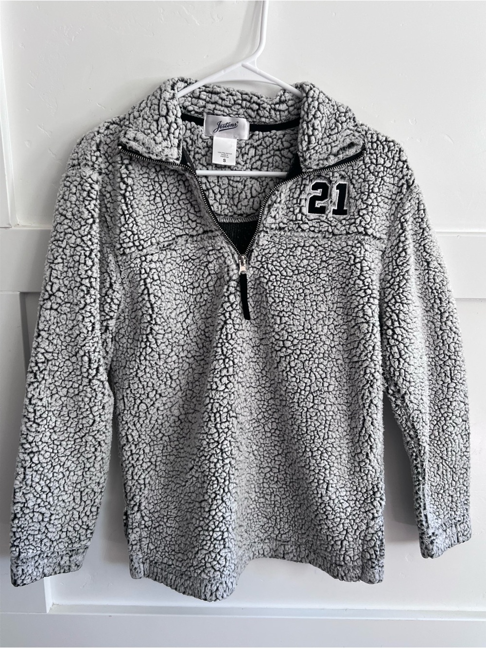 Jostens Gray Quilted Sherpa Half-Zip Pullover - Cozy Gray Layering